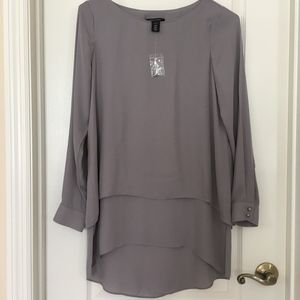 NEW WHBM Chiffon Tiered dressy Blouse, 2